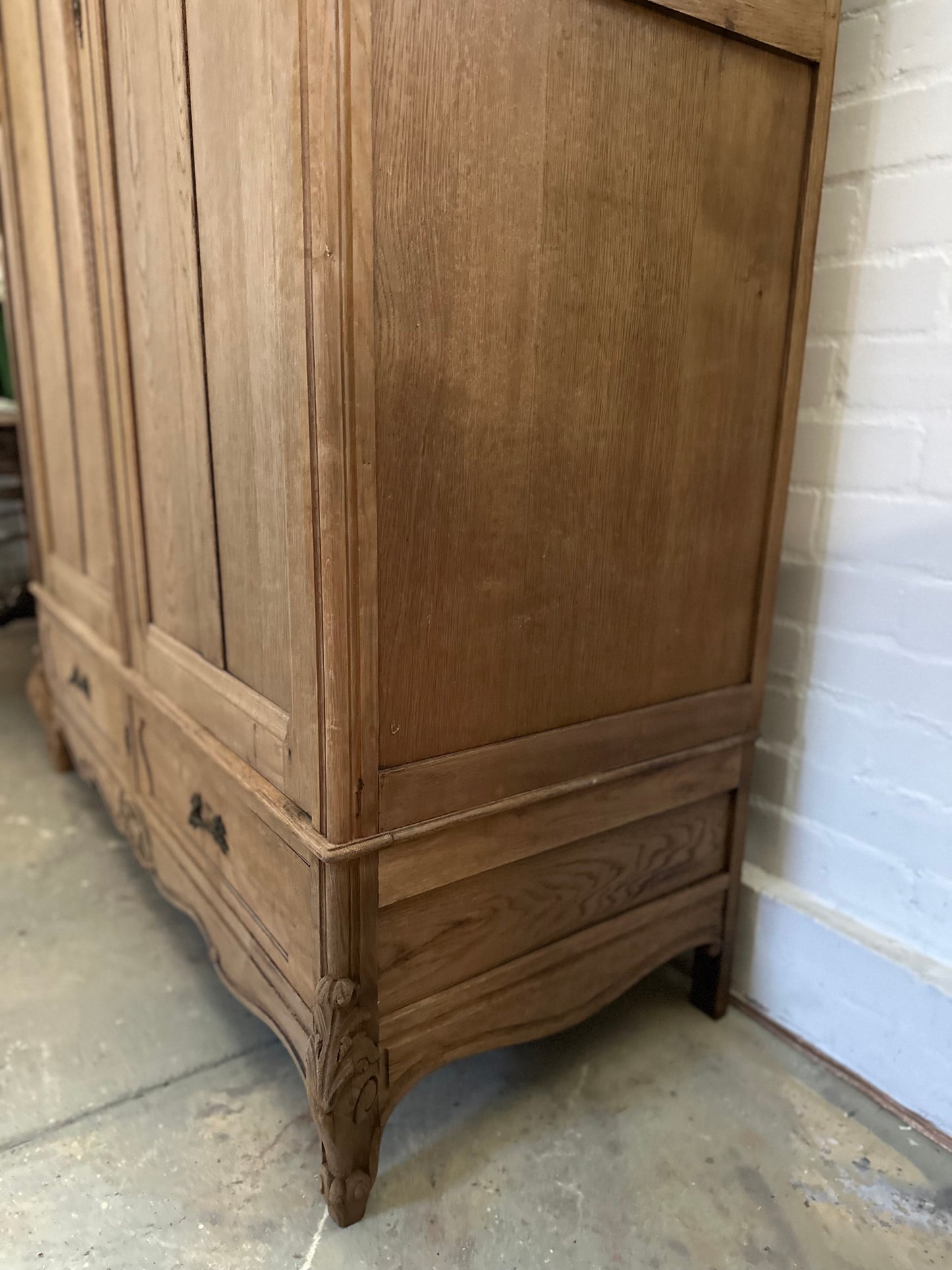 Antique French Louis XV Style Oak Armoire