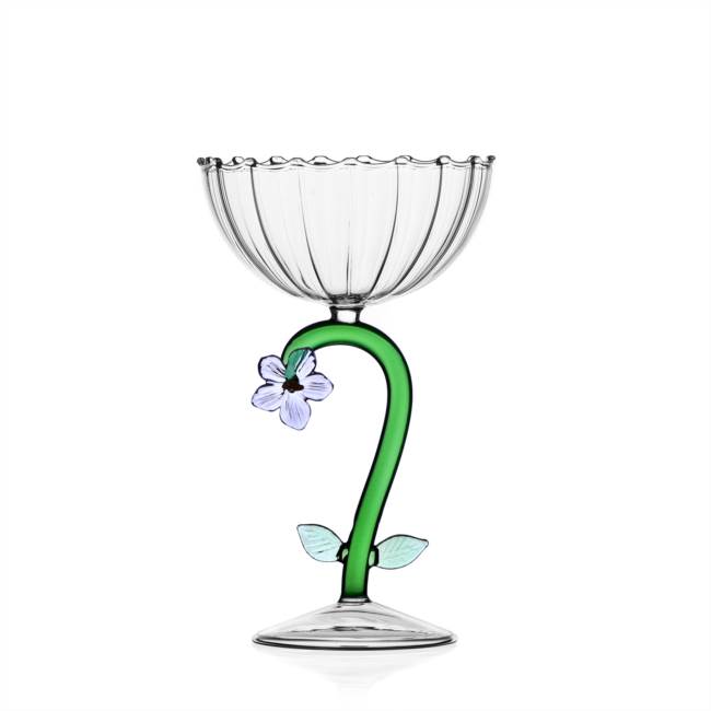 Champagne Glasses Pair - Lilac Flower