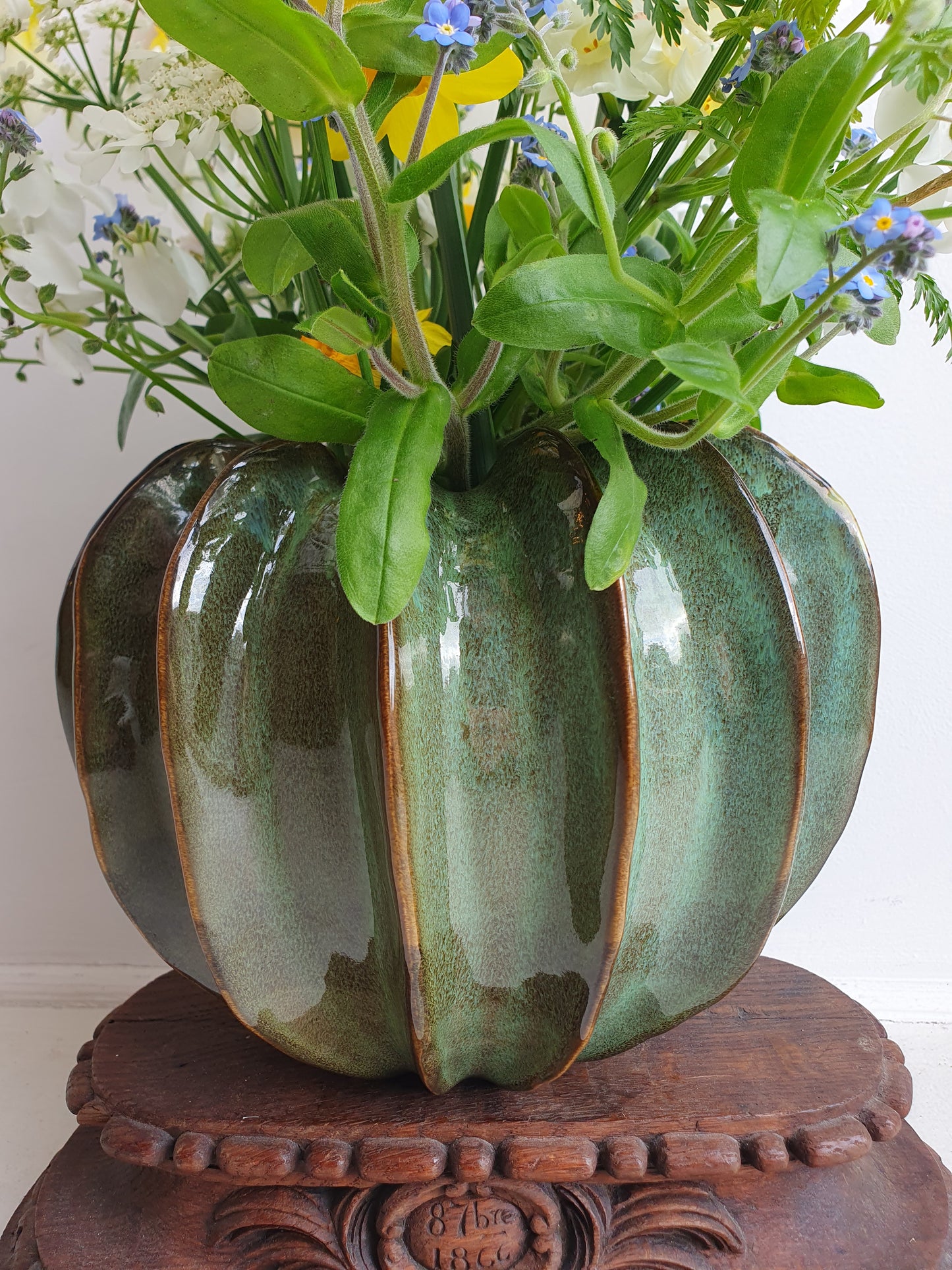 European Ceramic Gourd Pot - Green