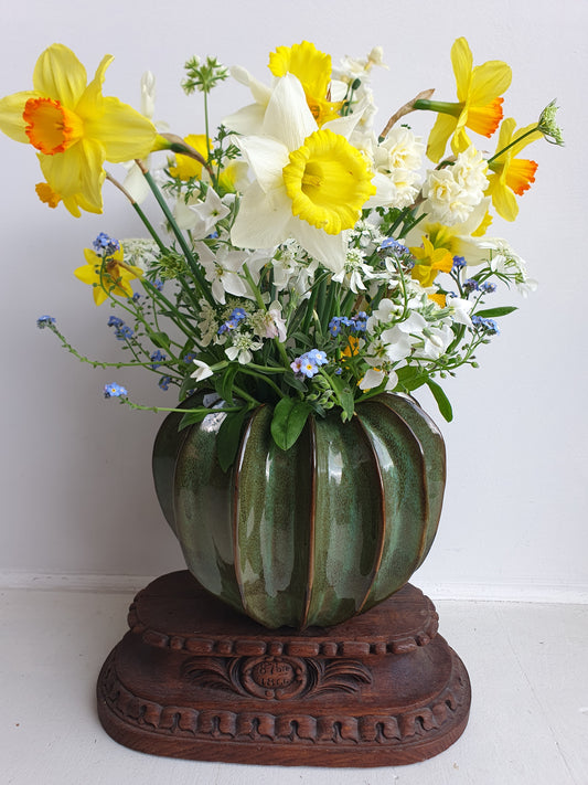 European Ceramic Gourd Pot - Green