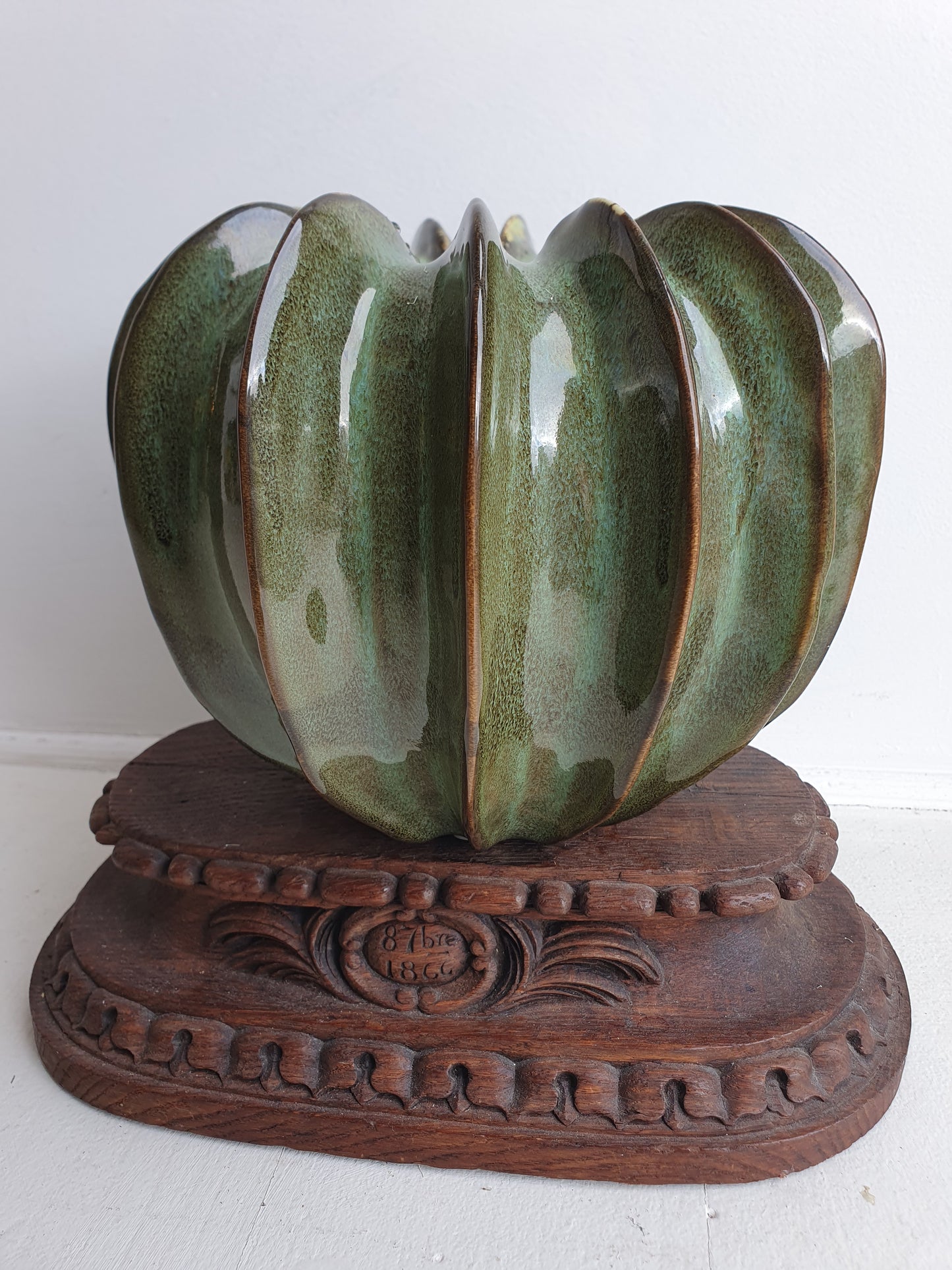 European Ceramic Gourd Pot - Green