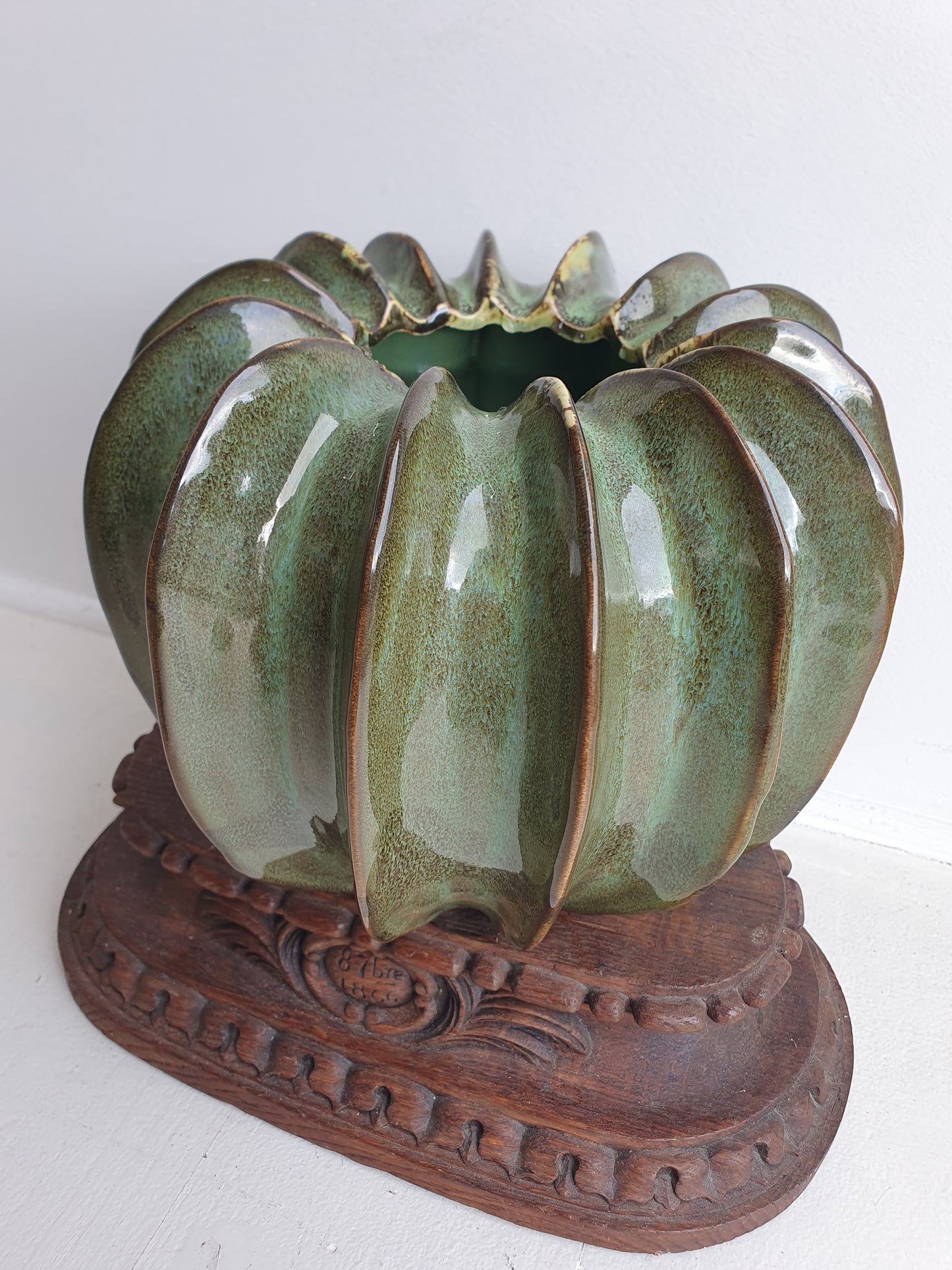 European Ceramic Gourd Pot - Green