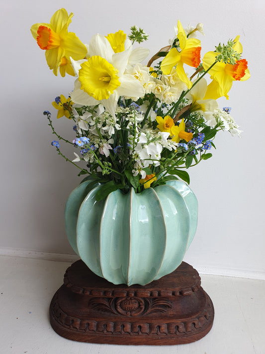 European Ceramic Gourd Pot - Turquoise