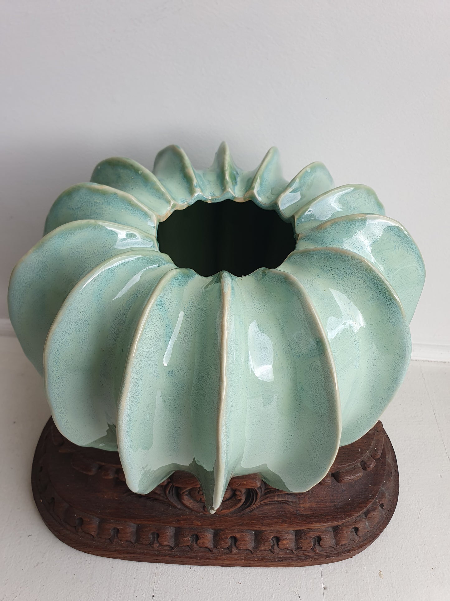 European Ceramic Gourd Pot - Turquoise
