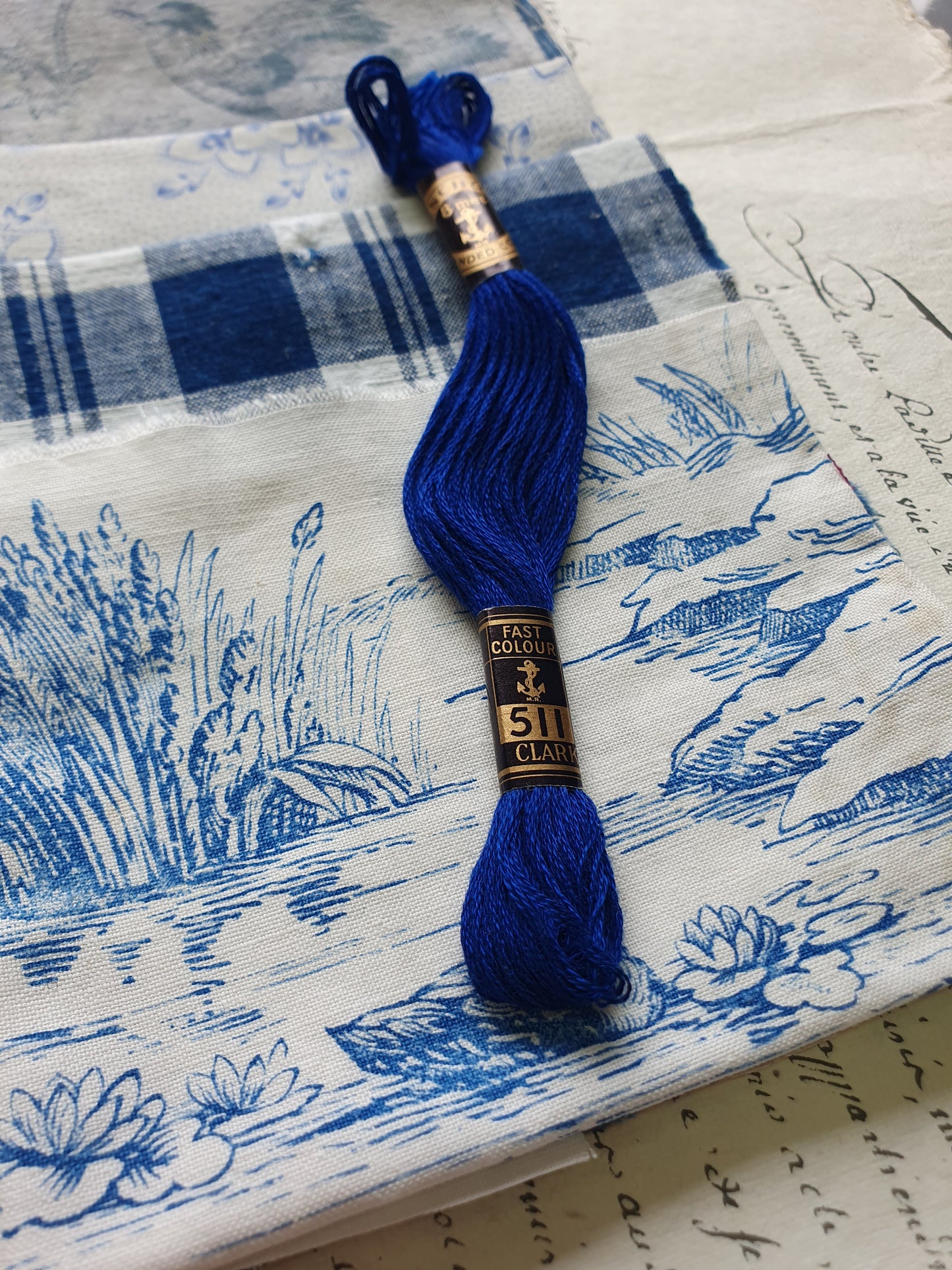 Antique French Navy Blue Fabric Pack