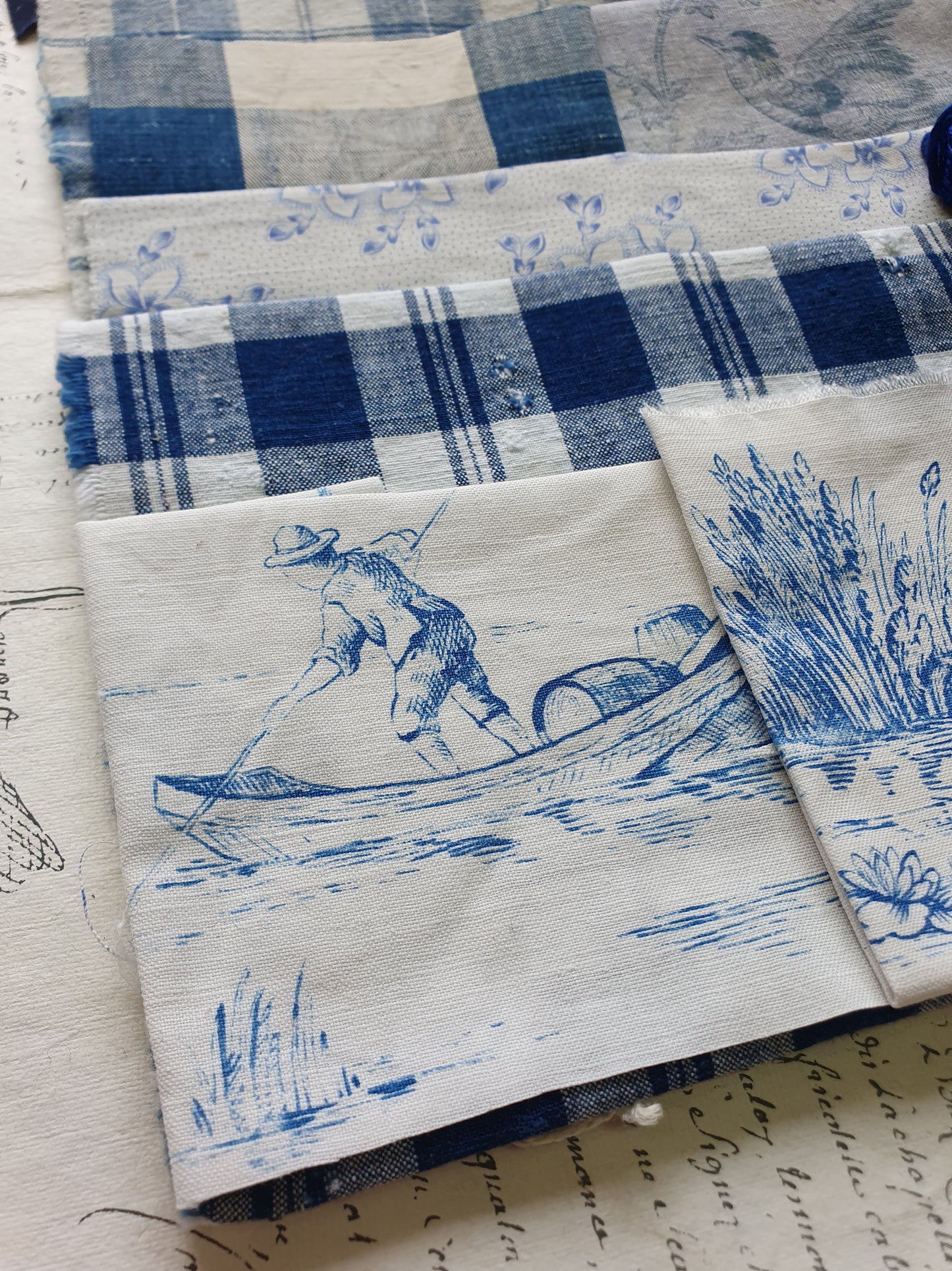 Antique French Navy Blue Fabric Pack