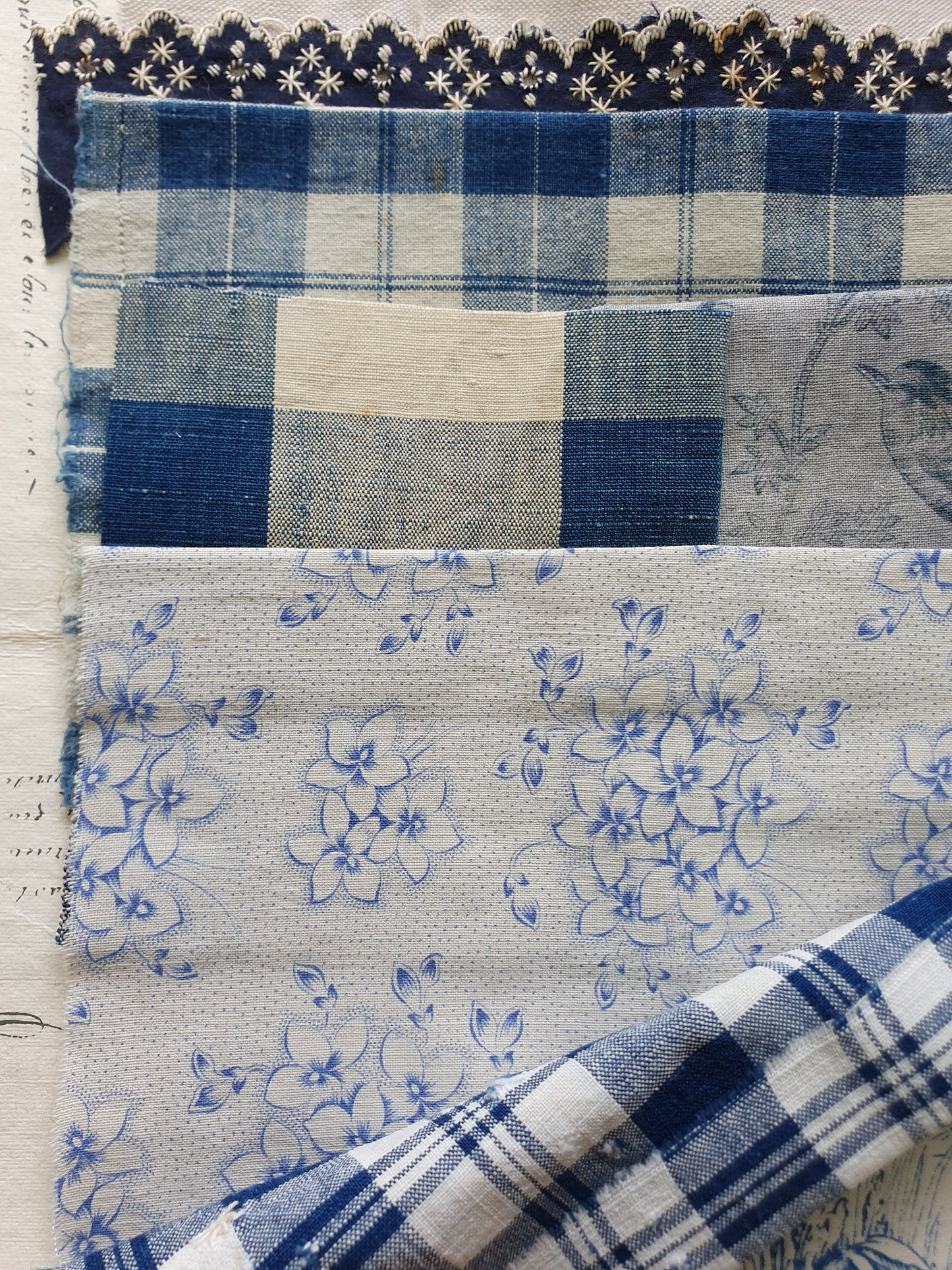 Antique French Navy Blue Fabric Pack