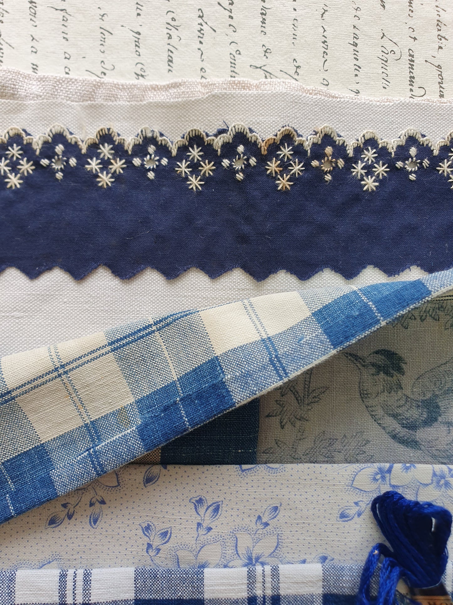 Antique French Navy Blue Fabric Pack