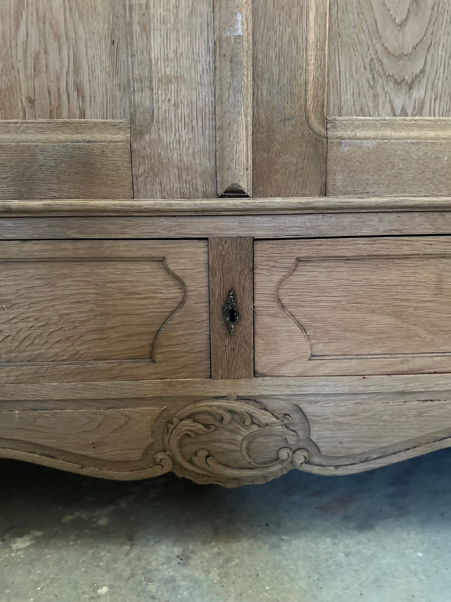 Antique French Louis XV Style Oak Armoire