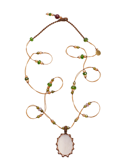 Sharing Tibetan Short Necklace Pink Quartz