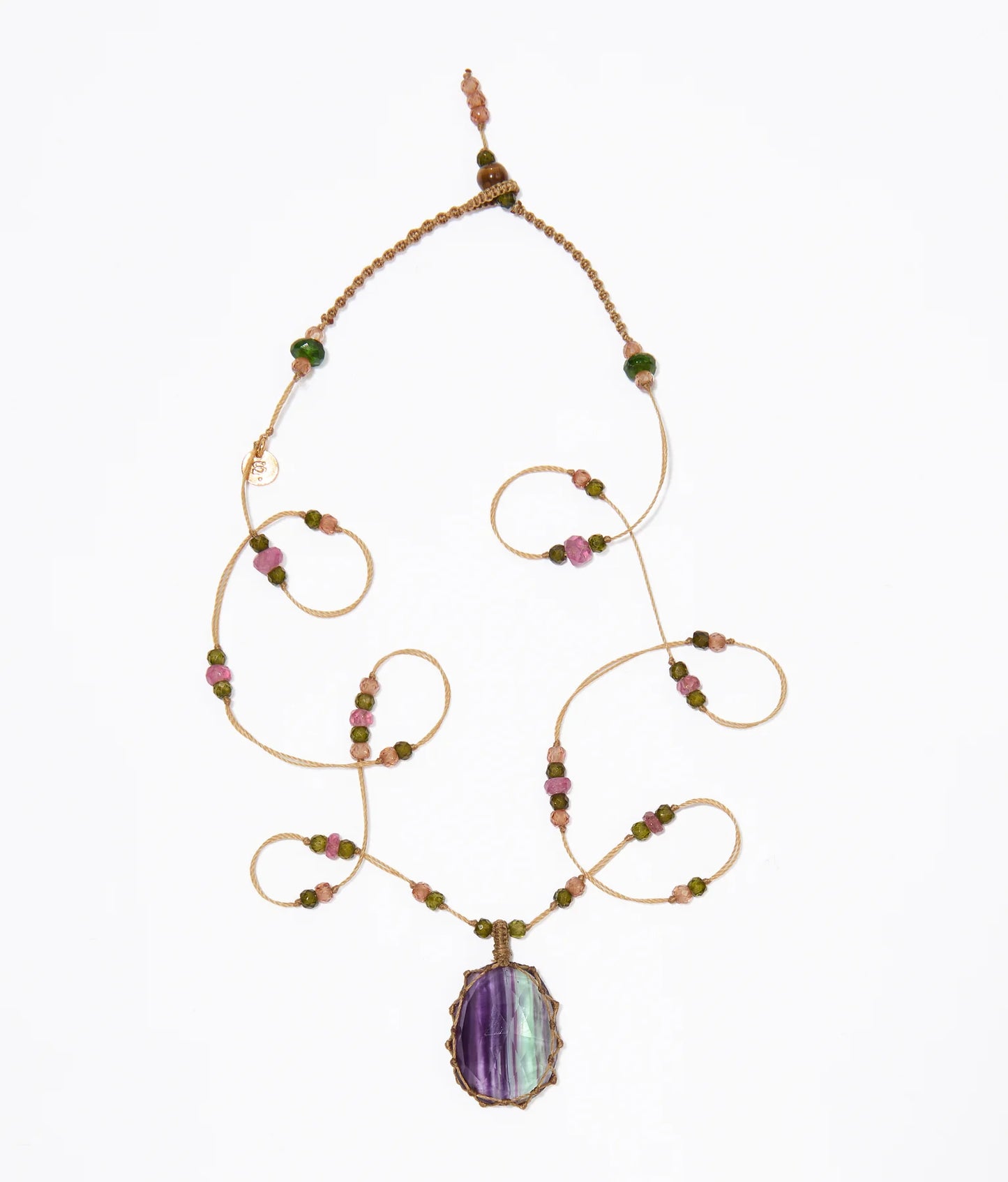 Sharing Tibetan Short Necklace Fluorite Rainbow