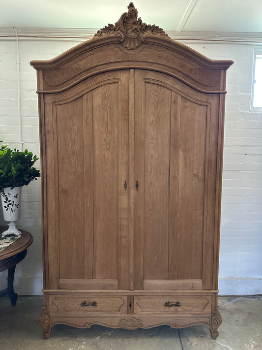 Antique French Louis XV Style Oak Armoire