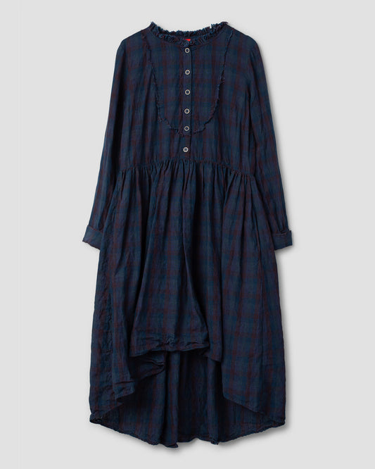 Ewa i Walla 'Sally' Blue Long Check Dress