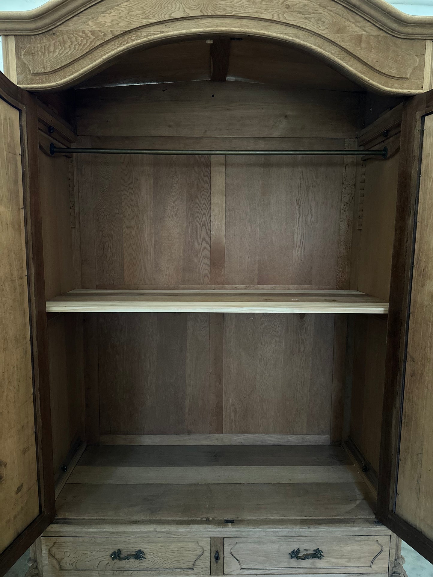 Antique French Louis XV Style Oak Armoire