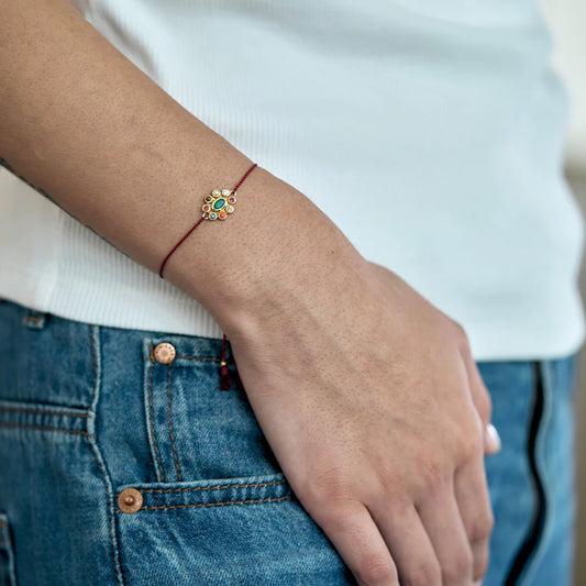 Dorothee Sausset Red Cord Bracelet - '9 Planets'