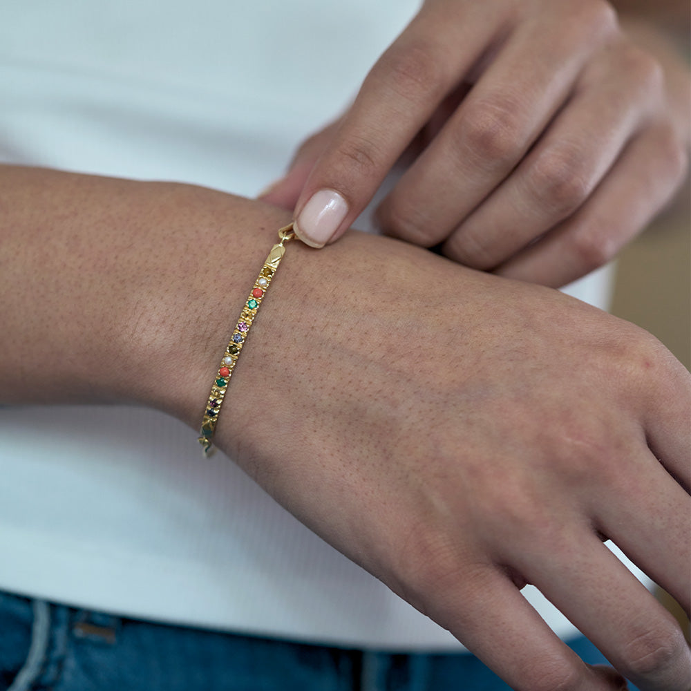Fine French Gold Bracelet - 9 Planets