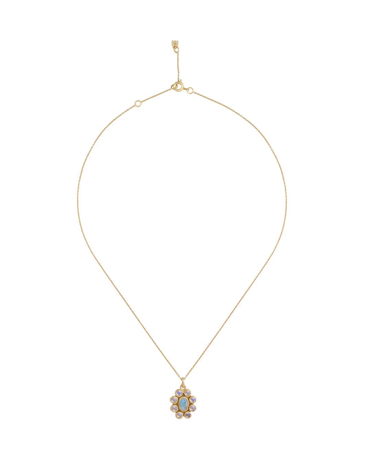 Dorothee Sausset Fine Gold Necklace - '9 Planets Moonstone'