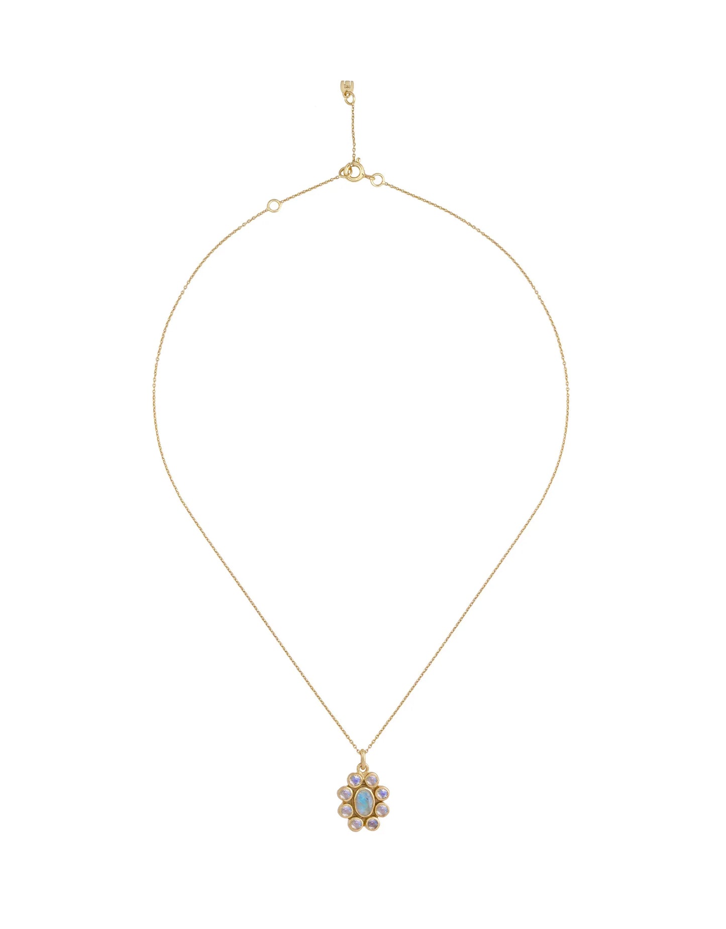 Dorothee Sausset Fine Gold Necklace - '9 Planets Moonstone'