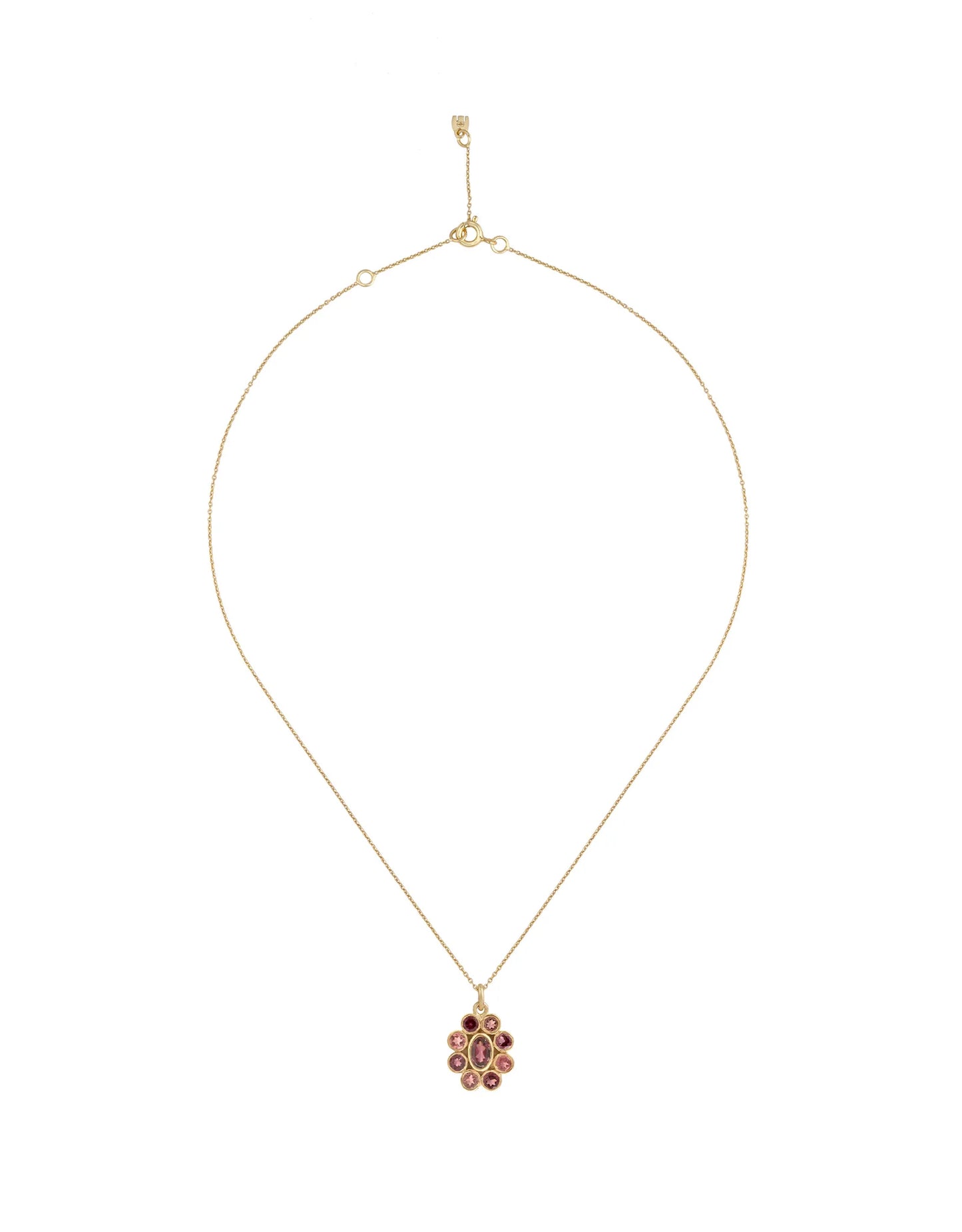 Dorothee Sausset Fine Gold Necklace - '9 Planets Rhodolite'