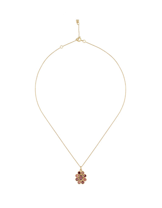 Dorothee Sausset Fine Gold Necklace - '9 Planets Rhodolite'