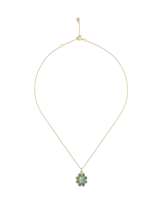 Dorothee Sausset Fine Gold Necklace - '9 Planets Turquoise'