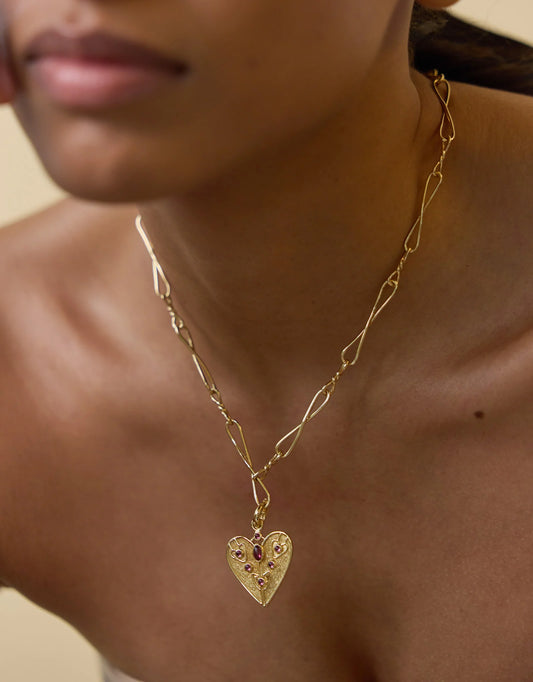 Dorothee Sausset Garnet Heart Pendant