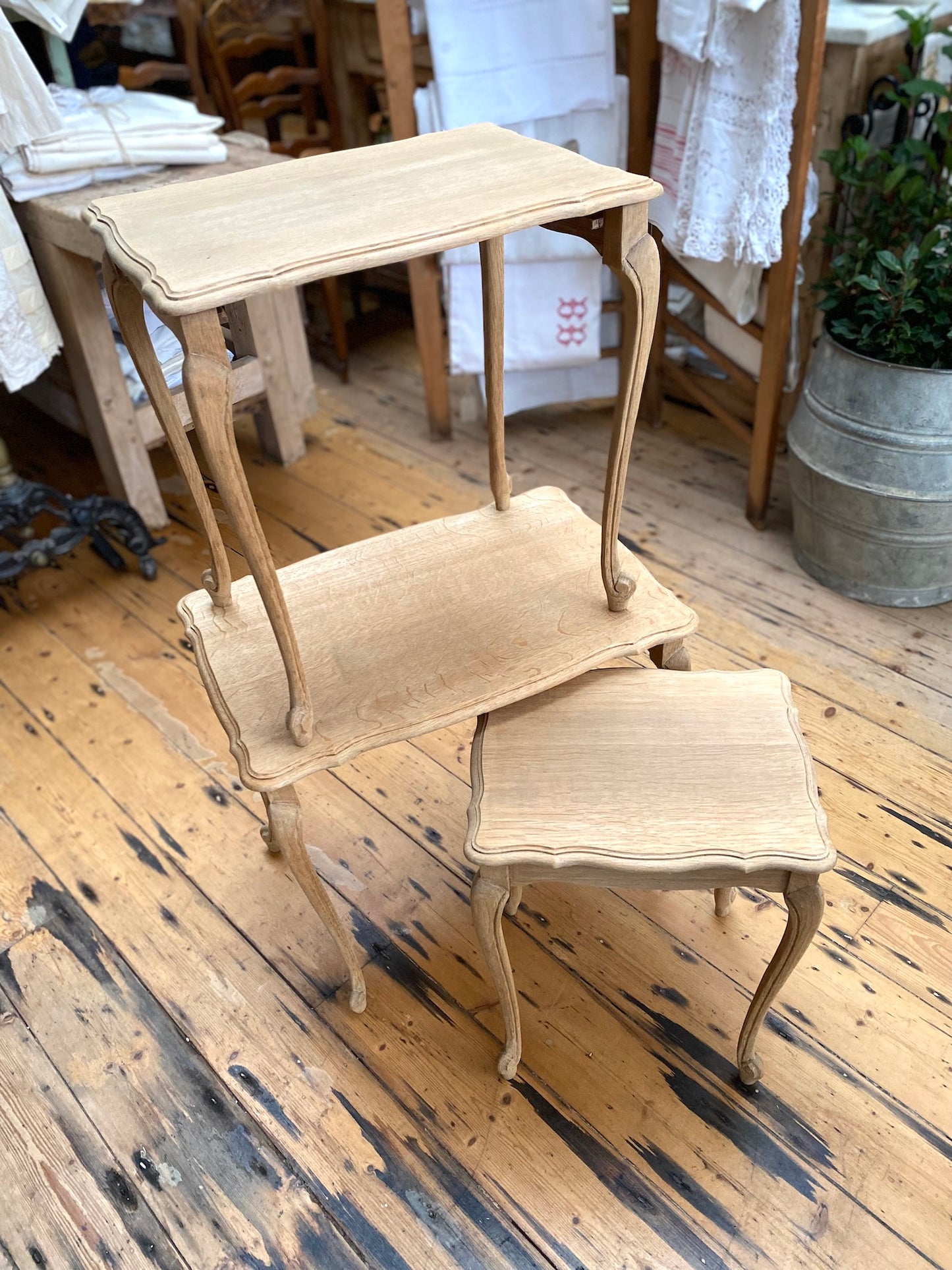 Antique French Louis XV Nest of 3 Tables