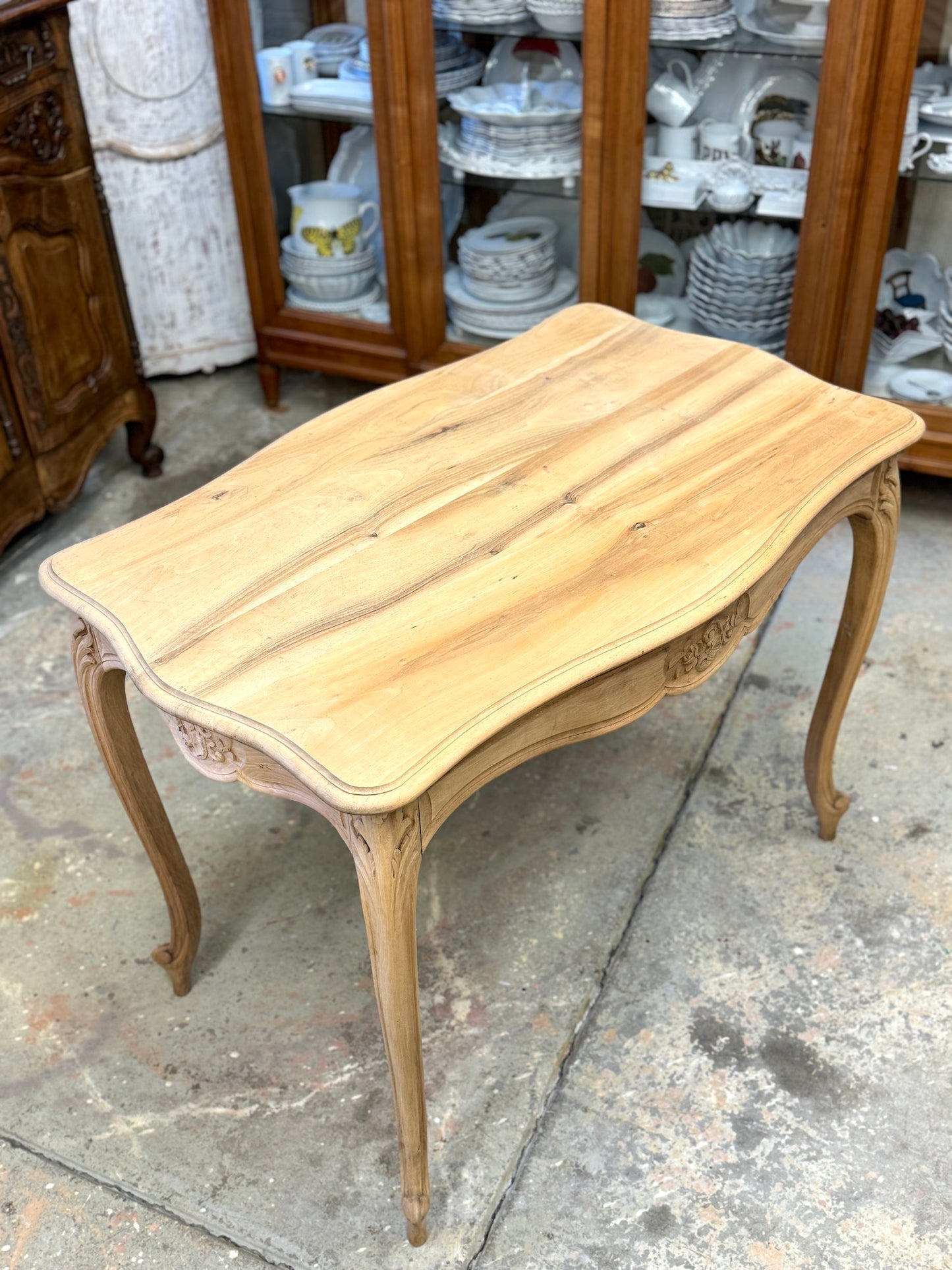 Antique French Louis XV Occasional Table - Raw Oak
