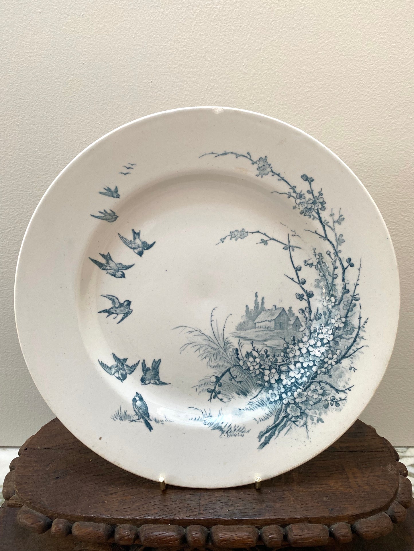 Antique French 'E. Bourgeois Paris' Pair of Plates