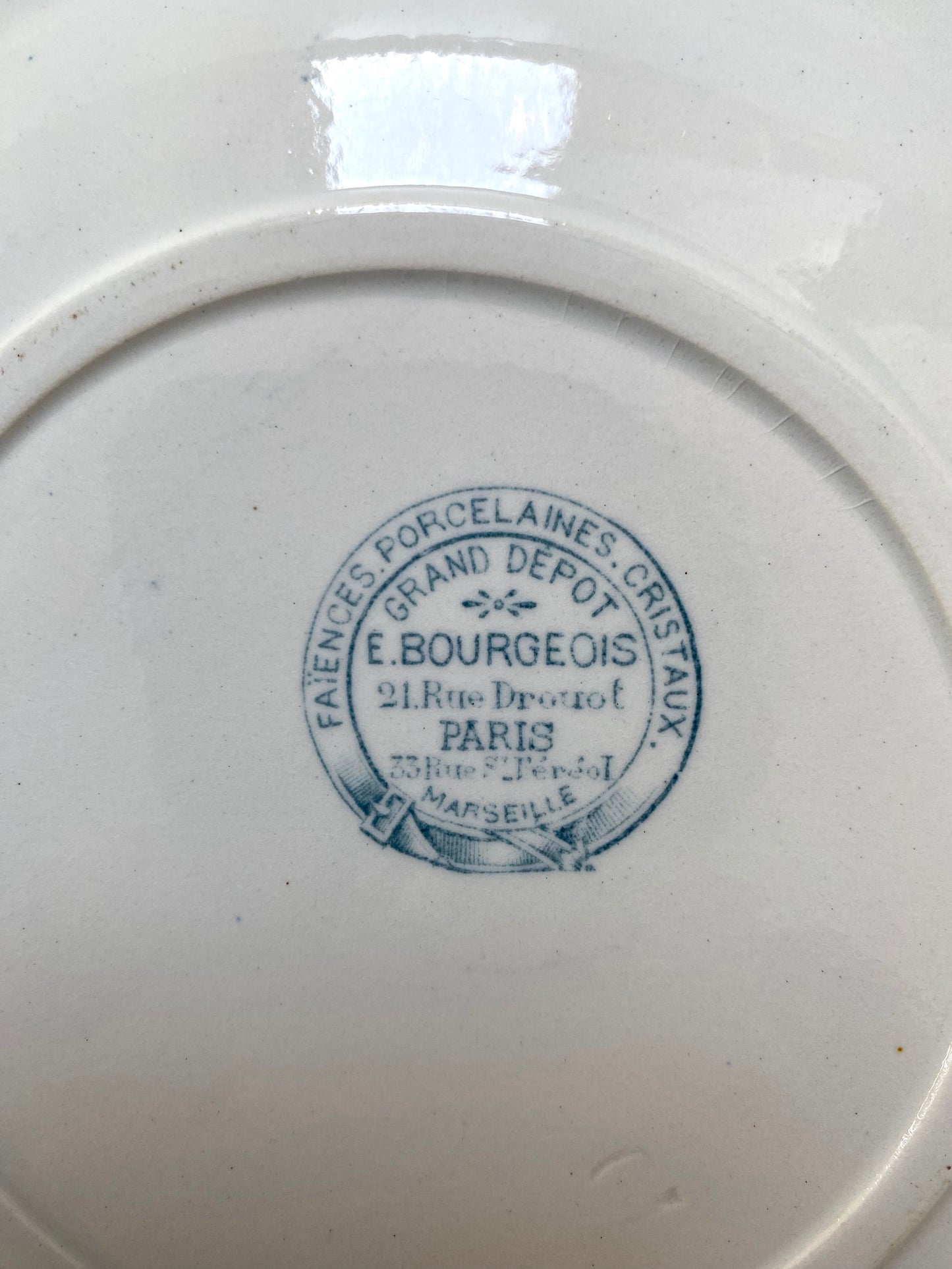 Antique French 'E. Bourgeois Paris' Pair of Plates