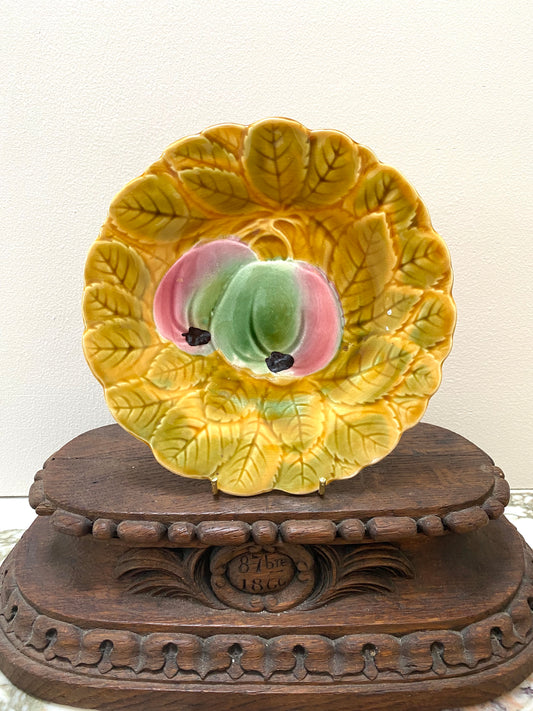 Antique French 'Sarregumines' Round Quince Plate
