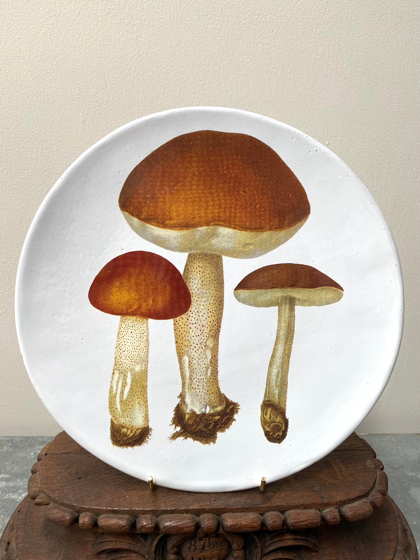 Astier de Villatte Bolet Rude & Bolet Oronge Comestible Dinner Plate