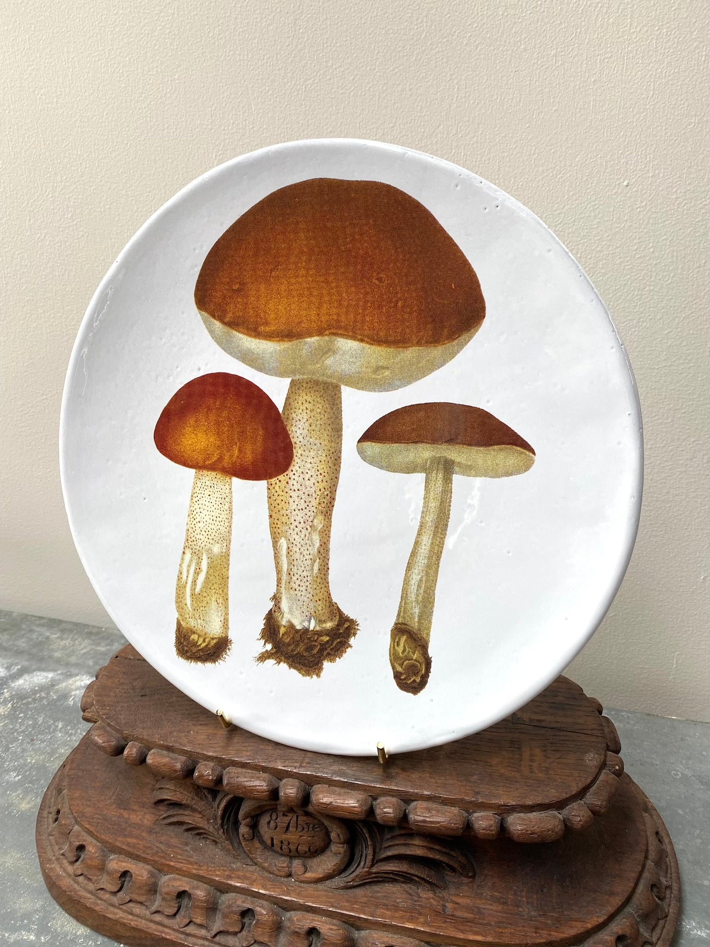 Astier de Villatte Bolet Rude & Bolet Oronge Comestible Dinner Plate