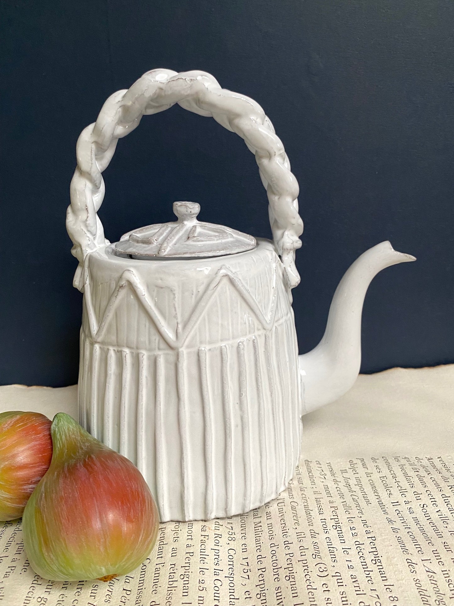 Astier de Villatte Braided Handle Teapot