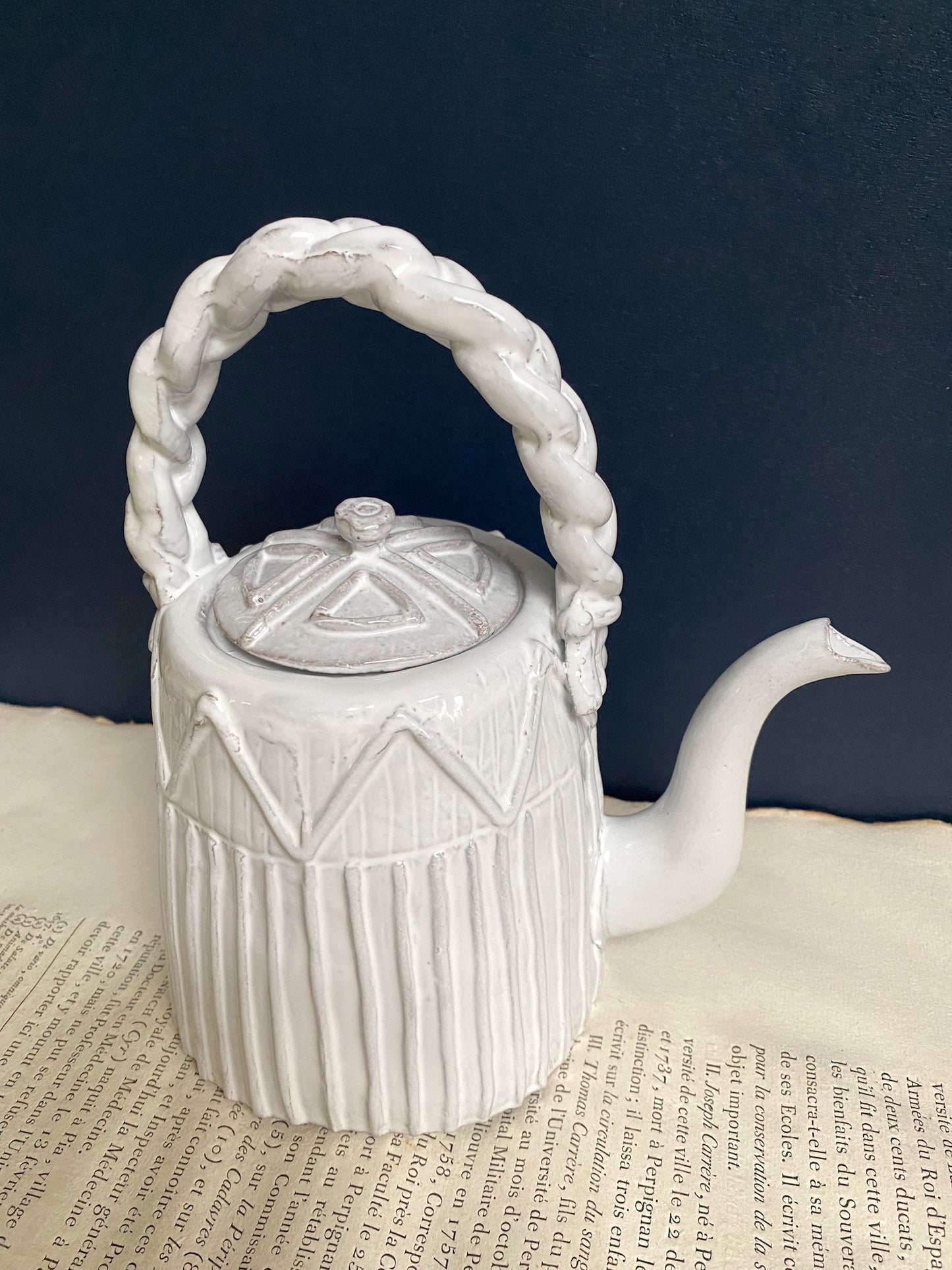 Astier de Villatte Braided Handle Teapot