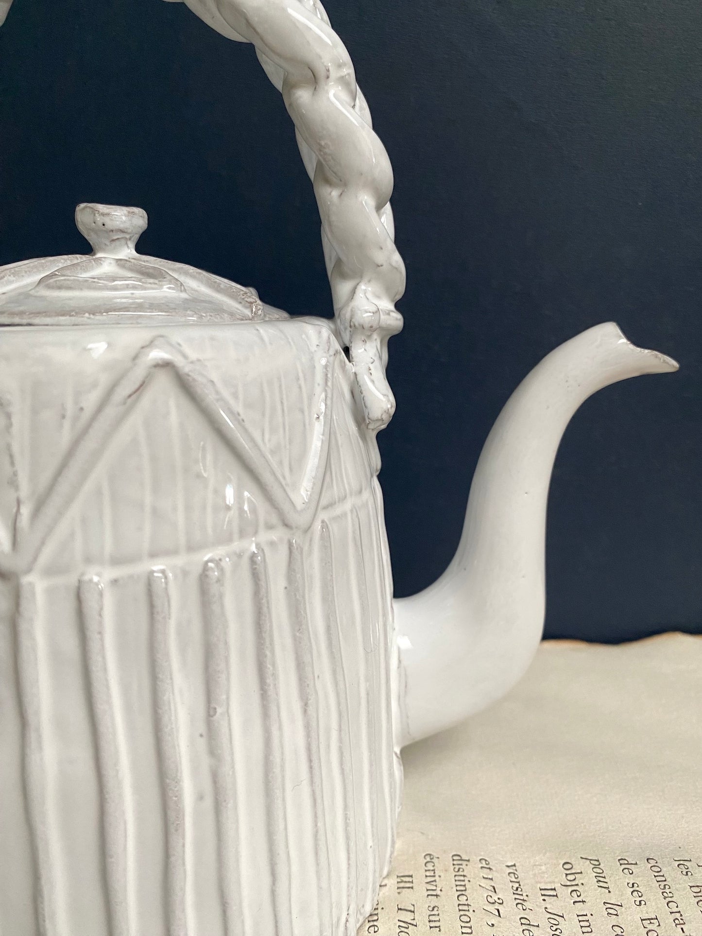 Astier de Villatte Braided Handle Teapot