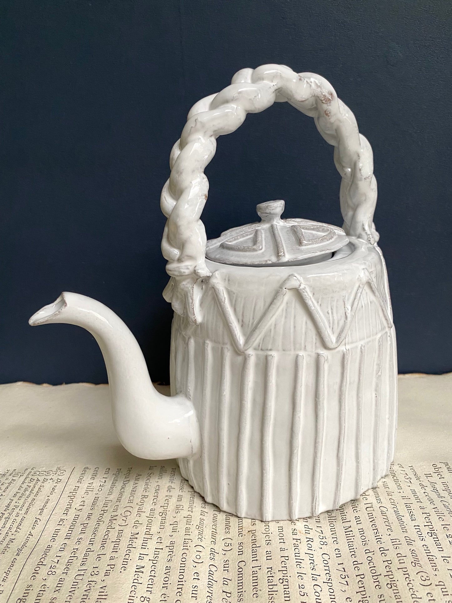 Astier de Villatte Braided Handle Teapot
