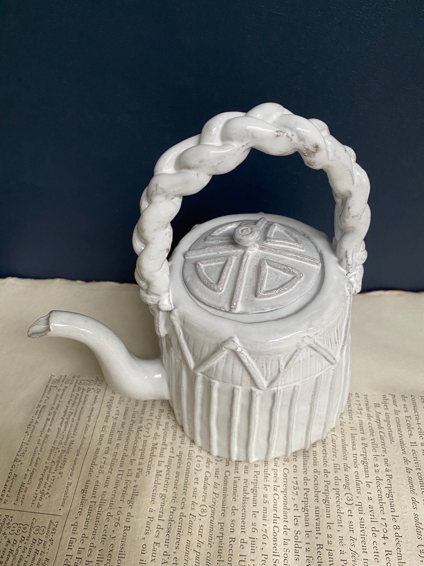 Astier de Villatte Braided Handle Teapot