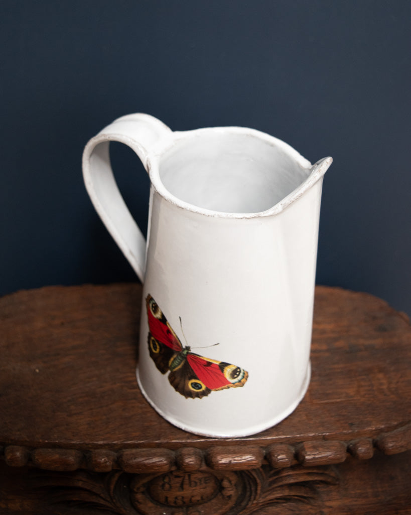 Astier de Villatte Dancing Butterflies Pitcher Vase