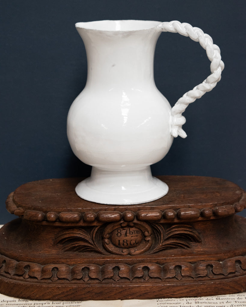 Astier de Villatte Pitcher with Braided Handle
