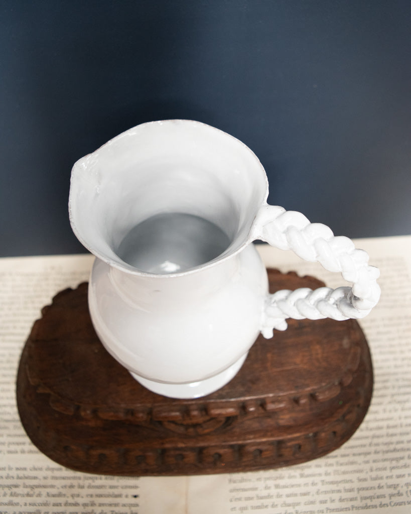 Astier de Villatte Pitcher with Braided Handle