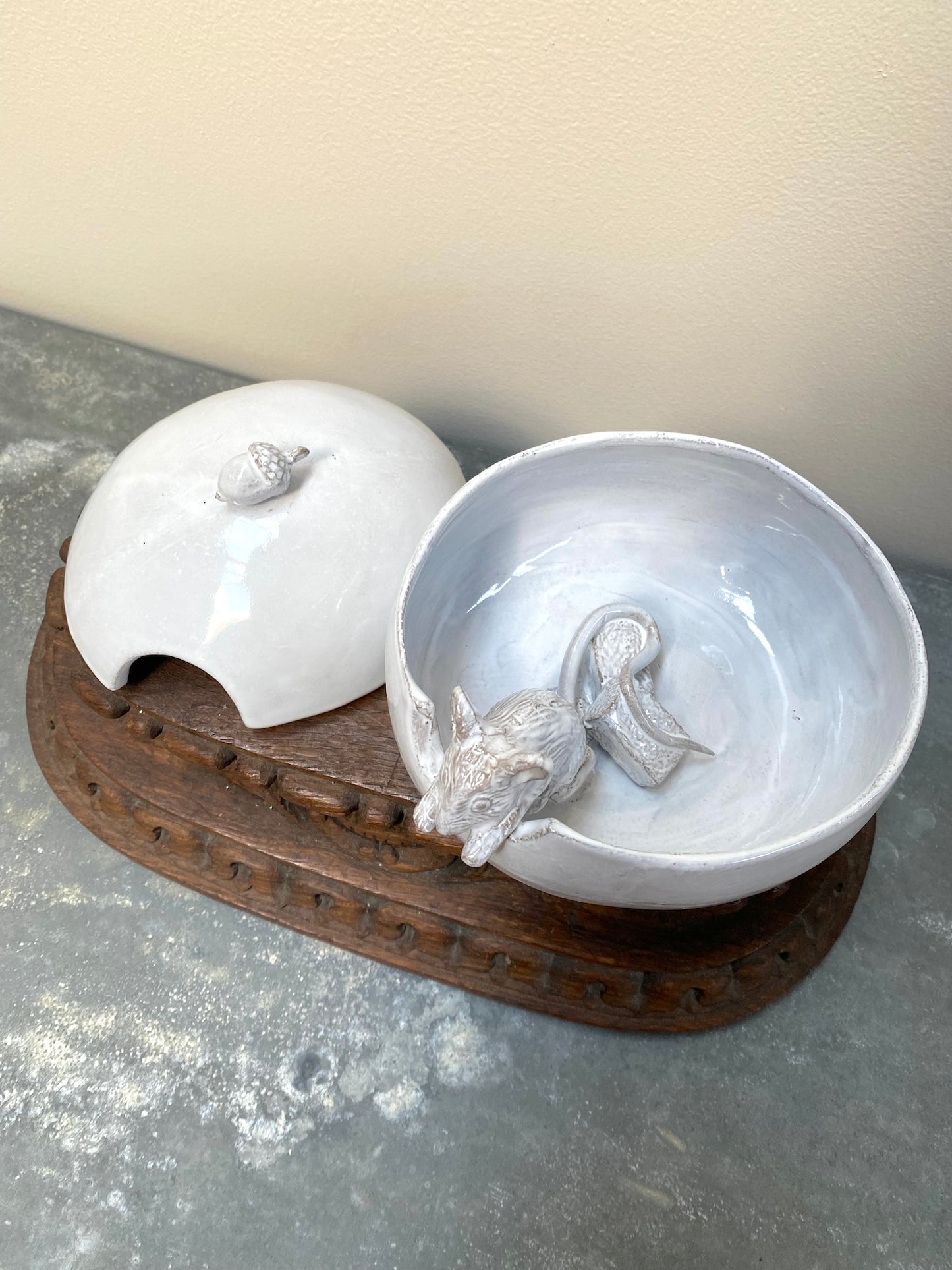 Astier de Villatte Serena Mouse Sugar Bowl