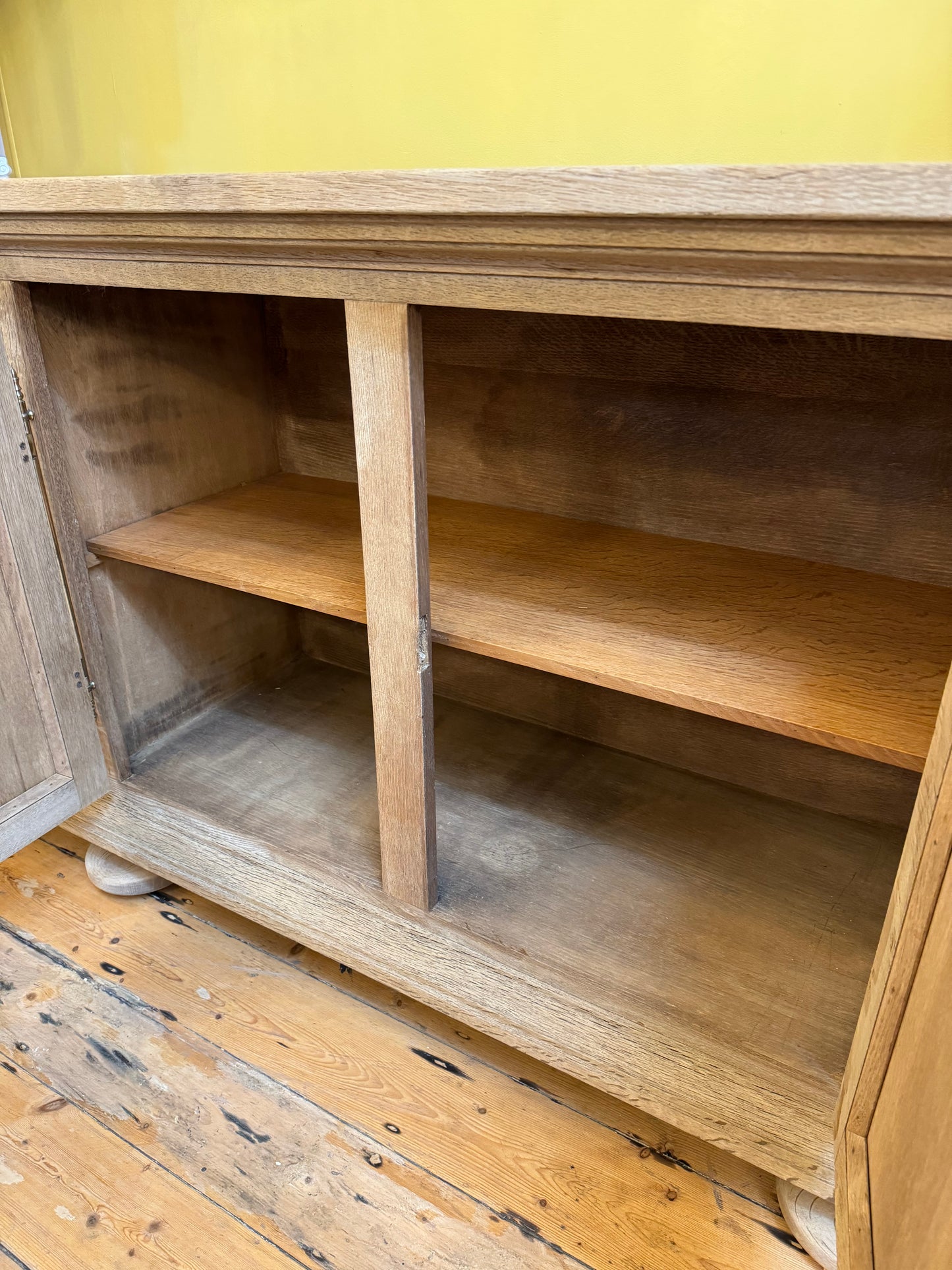 Antique French Solid Oak Four Door Sideboard