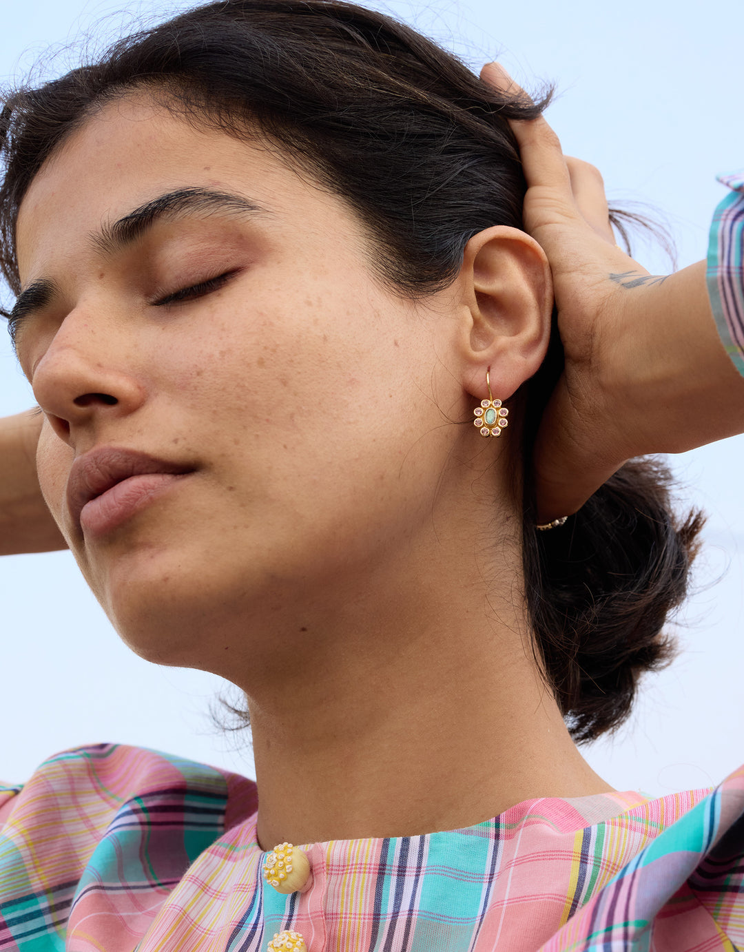 Fine French Gold Earrings - '9 Planets' Labradorite