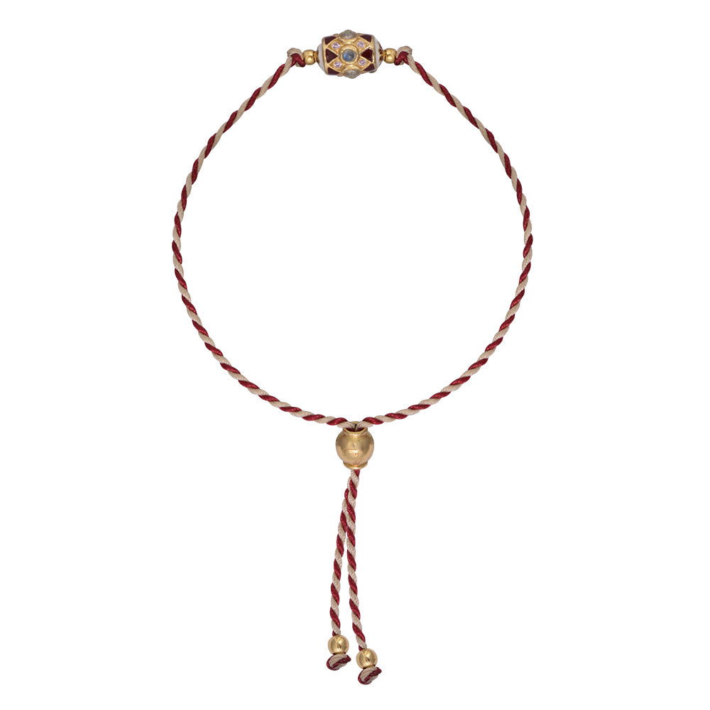 Fine French Red And White Thread Bracelet - 'Malecon'