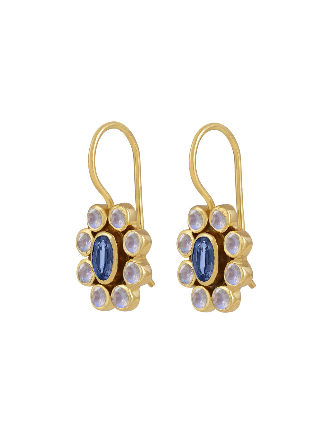 Fine French Gold Earrings - '9 Planets' Kyanite