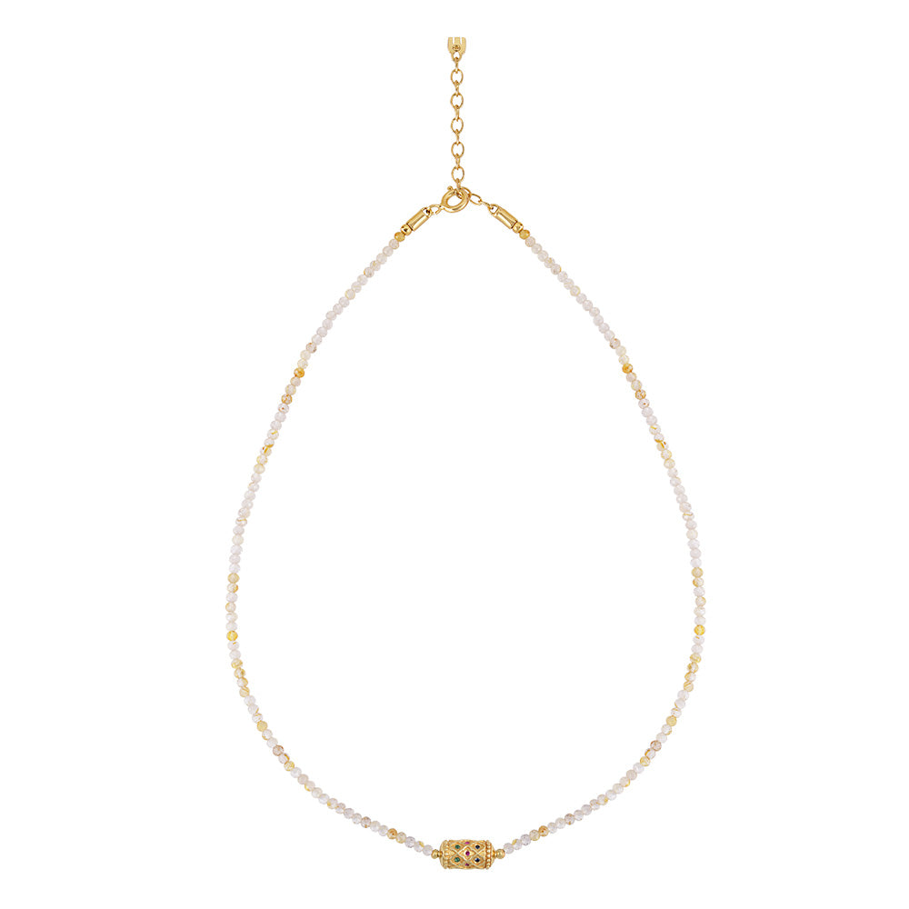 Fine French Gold And Stone Short Necklace - 'Rakhi I See You'