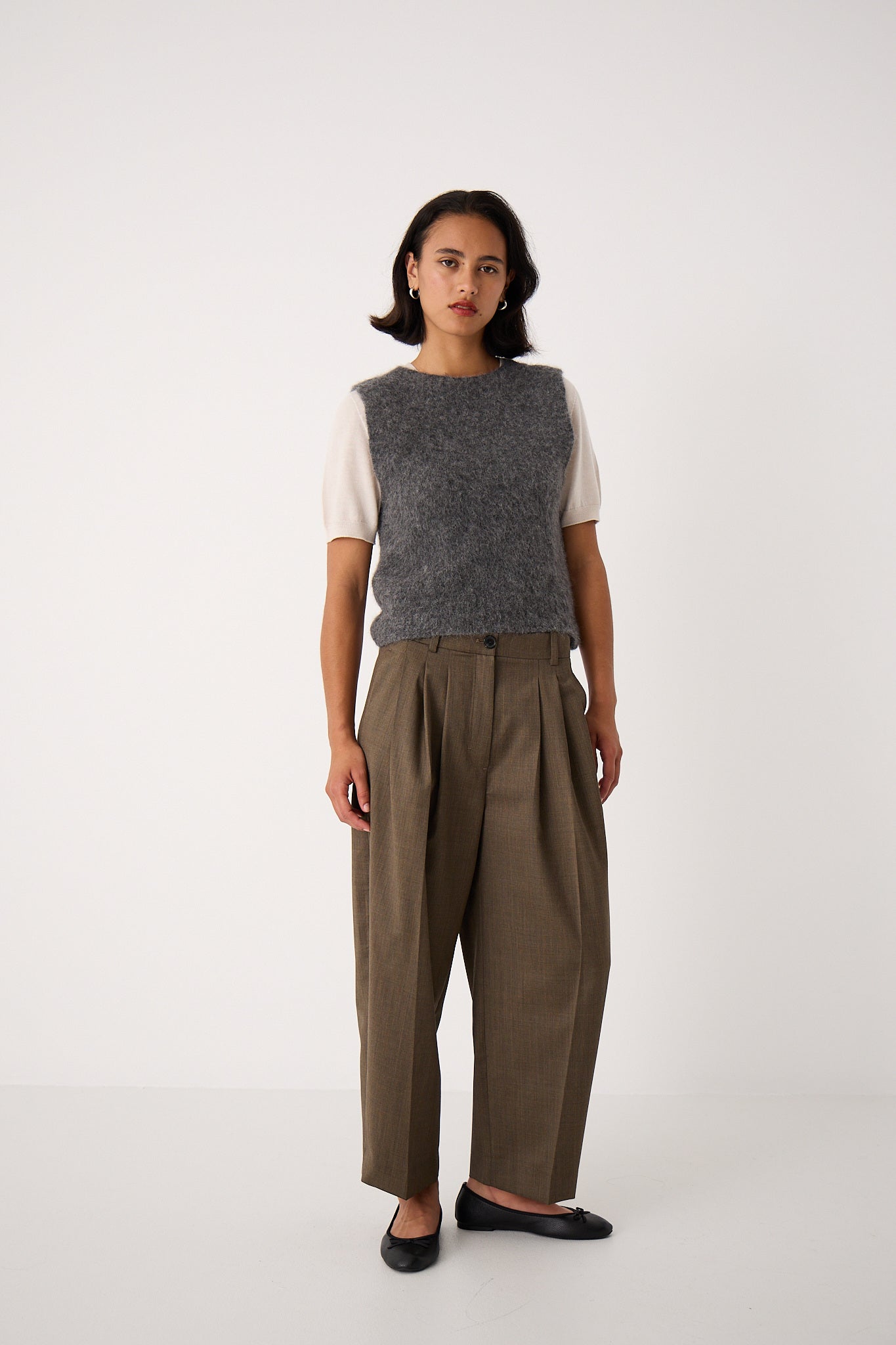 Francie Picnic Vest Shadow Grey LAST Size Relaxed