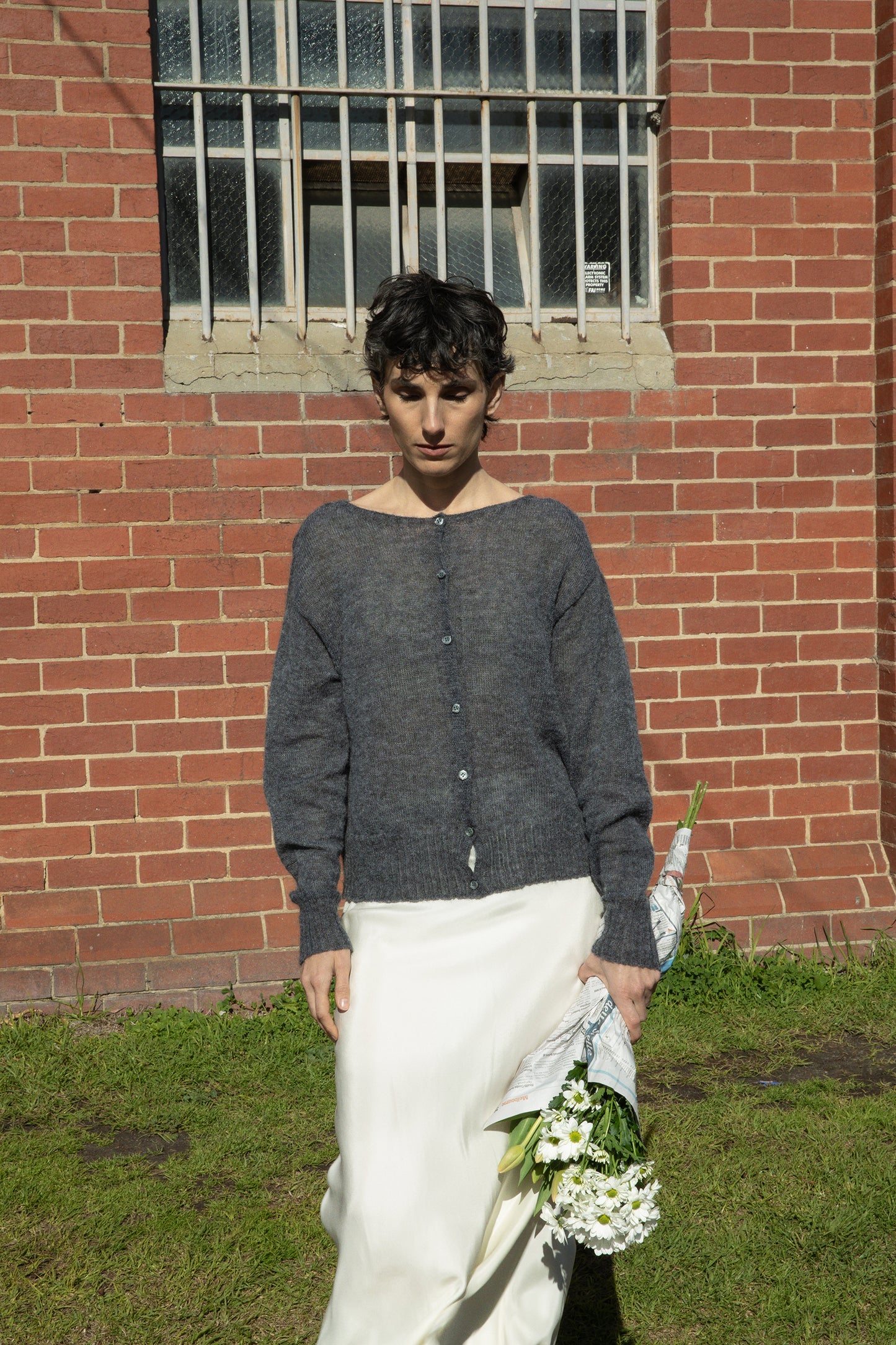 Francie Fleur Cardigan Shadow Grey