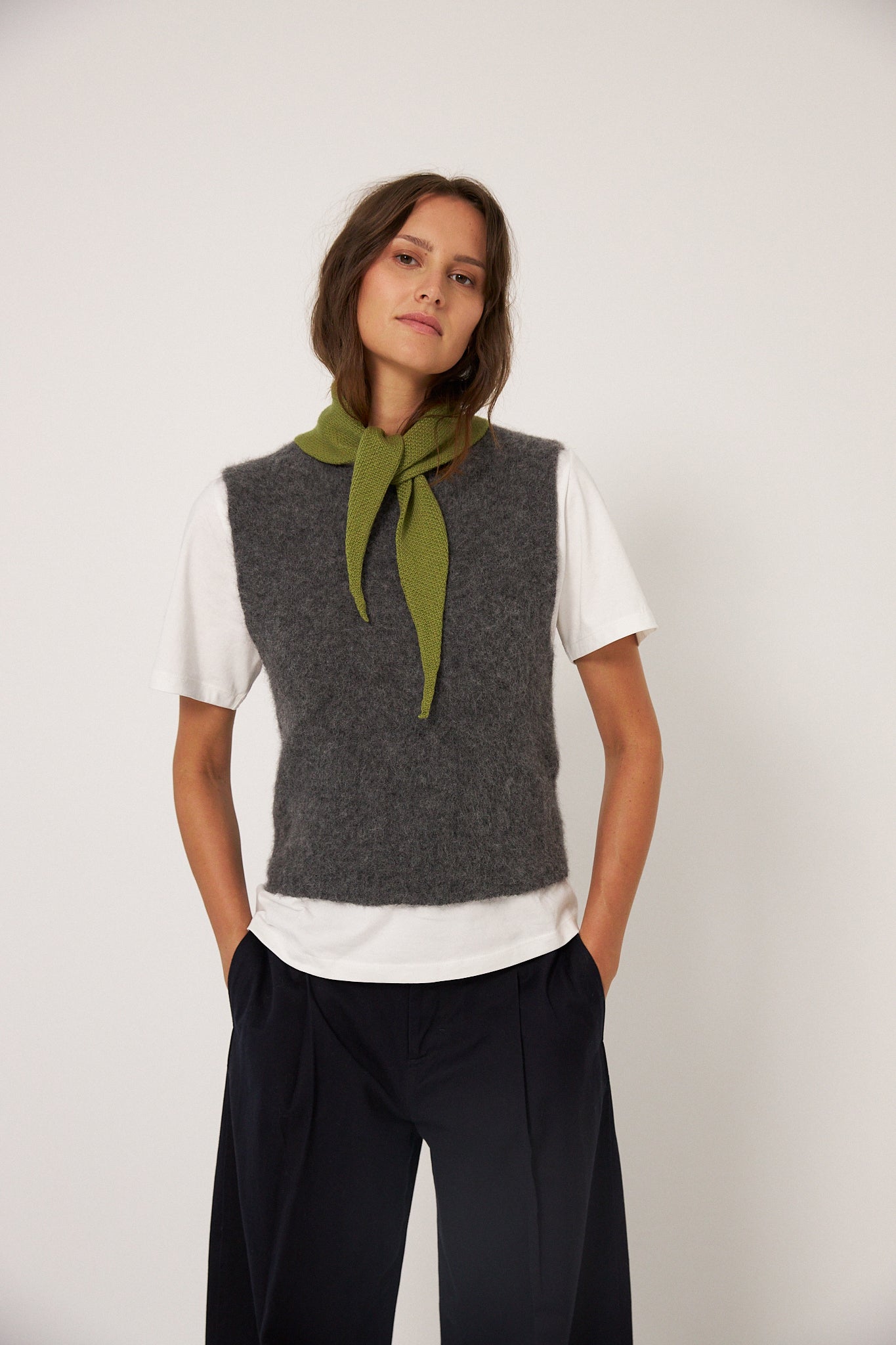 Francie Daisy Scarf Peridot Green